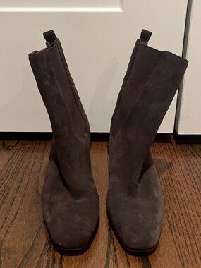 Blondo Selena Brown Suede Waterproof Square Heel Chelsea Booties